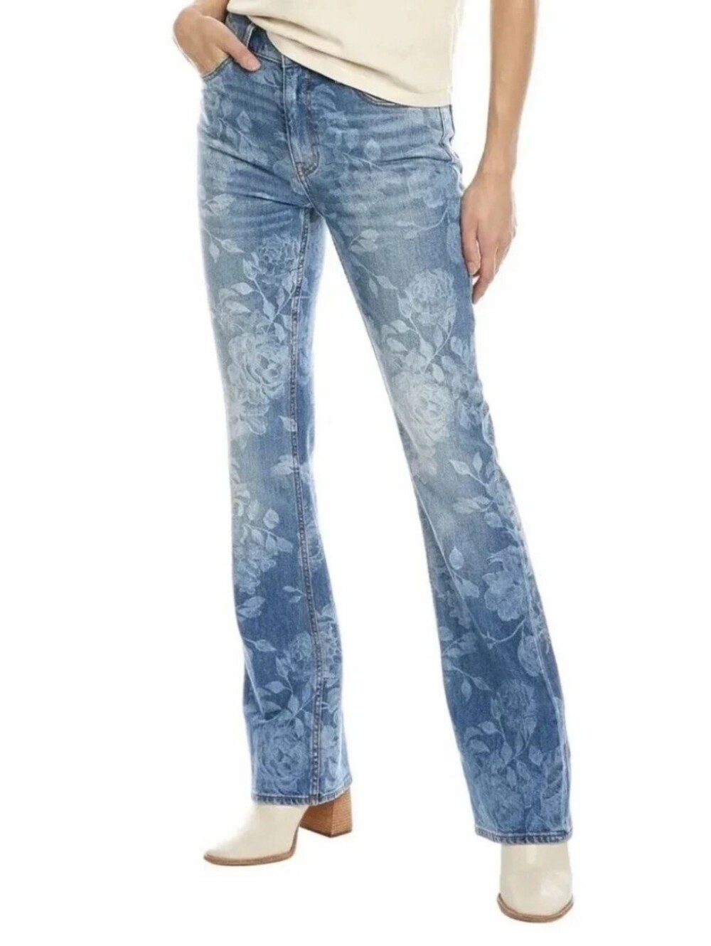 Johnny Was Rialto Floral Boot Cut Jean, High-rise, Slim Fit, Stretch Size 29 EUC